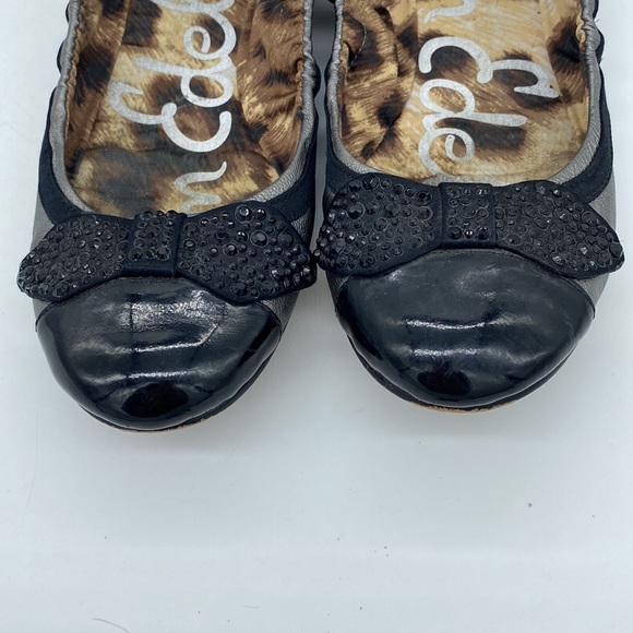 Sam Edelman Blythe Sip On Ballet Flats Bow Black Grey Womens Size 6.5 M - Picture 10 of 12